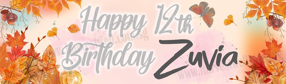 Seasonal Theme Autumn Birthday Customized Banner Seasonal Theme Autumn Birthday Customized Banner